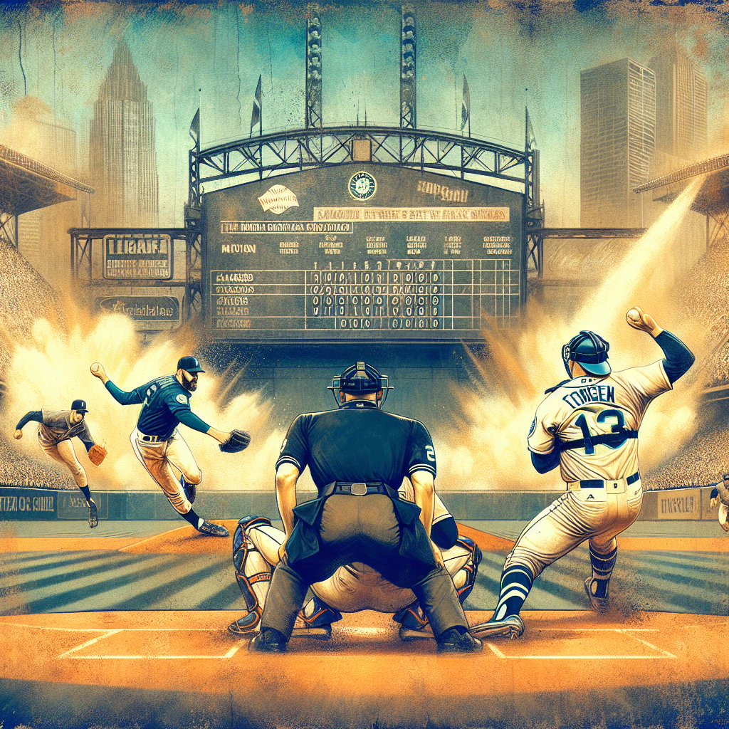 MLB季後賽殊死戰15局創紀錄　水手打虎晉美聯冠軍戰, modern digital art style, high quality, suitable for blog post, no text or watermarks